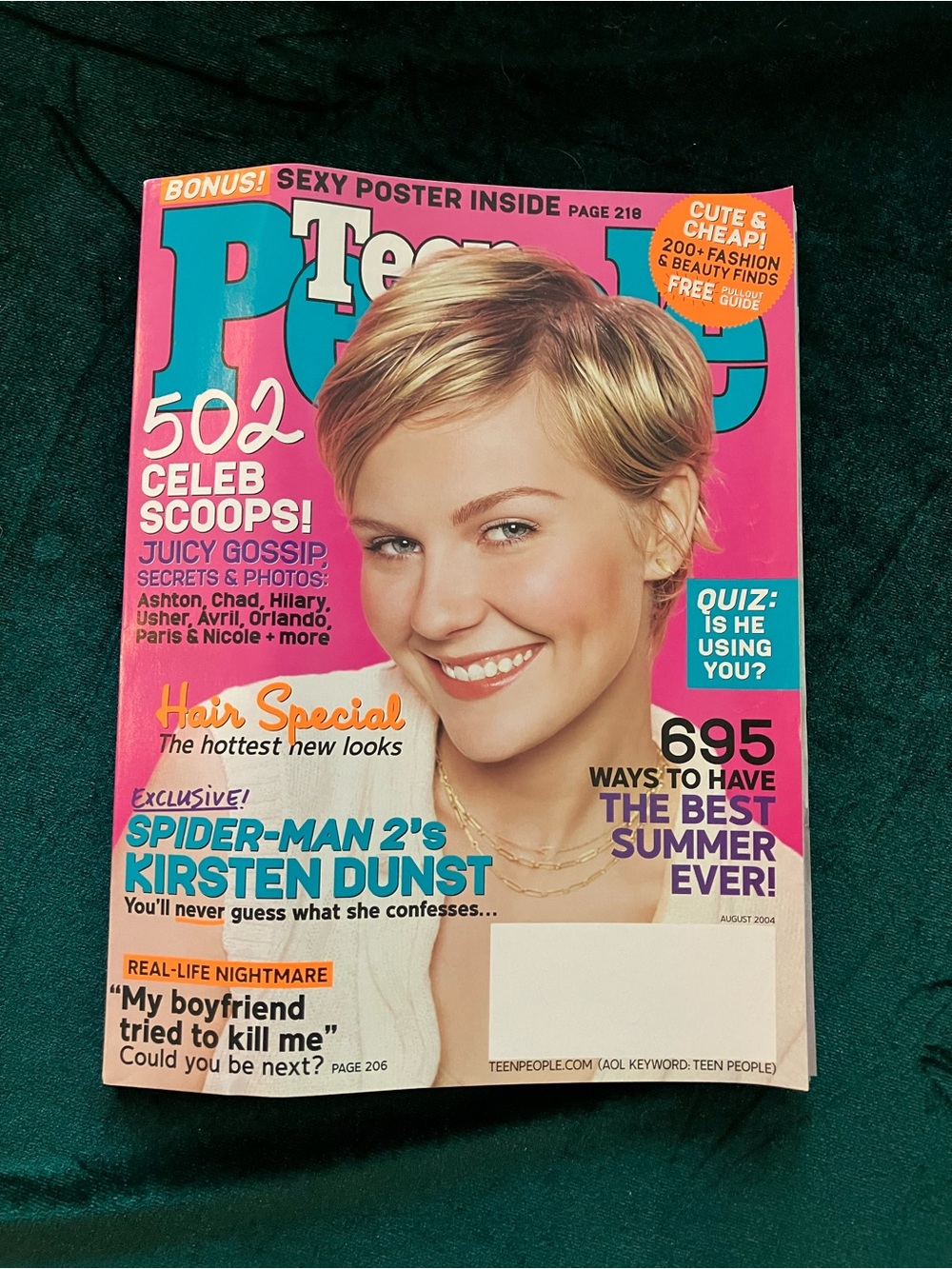 Vintage Teen People Magazine August 2004 Kirsten Dunst Cover